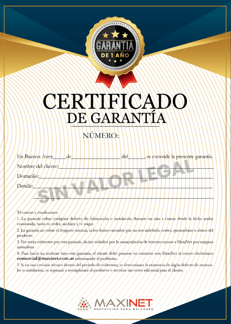 certificado de garantia